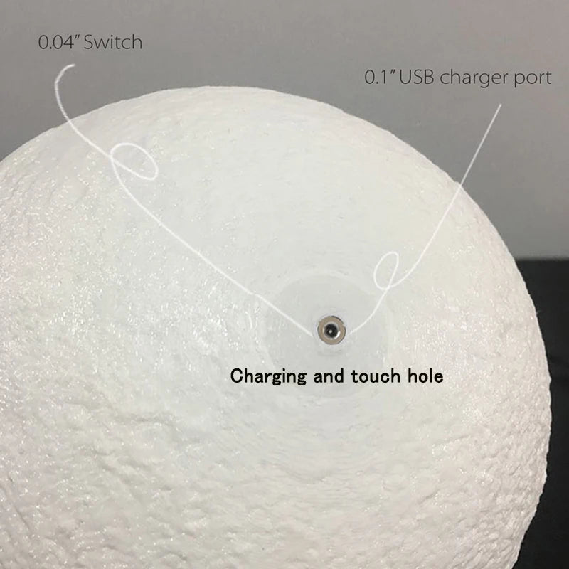 ZK20 LED Night Light 3D Print Moon Lamp Rechargeable Color Change 3D Light Touch Moon Lamp Children'S Lights Night Lamp for Home