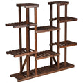 Hölzerner 9-Stufiger Pflanzenständer Blumenregal Pflanzenregal 125 X 25 X 114 Cm Braun